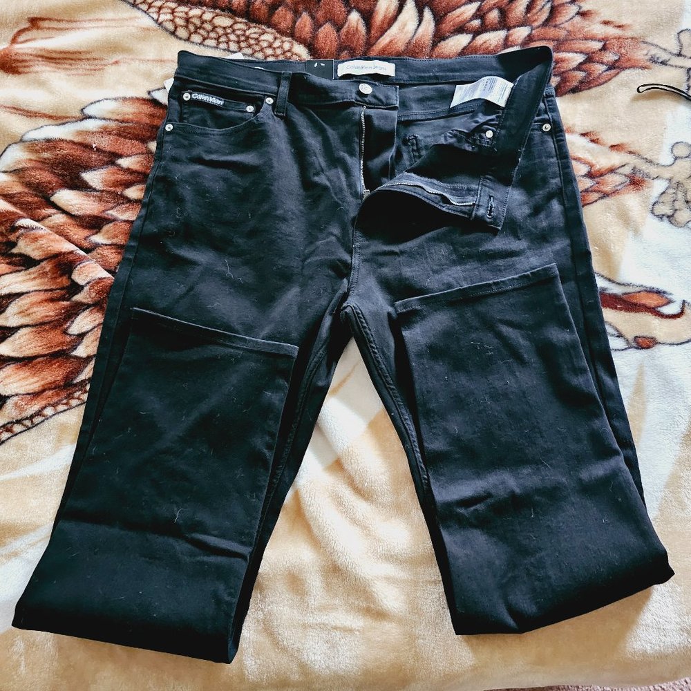 Calvin Klein Jeans Denim Men's Slim Straight Fit in Black 38X32 NWT